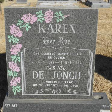 JONGH Karen, de nee NEL 1972-1996