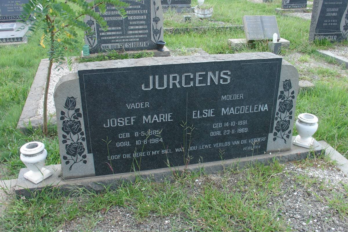 JURGENS Josef Marie 1885-1964 &amp; Elsie Magdelena 1891-1969