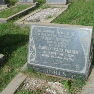 JURRIUS Albert Marinus 1895-1970 &amp; Dorothy Maud FRASER 1908-1976