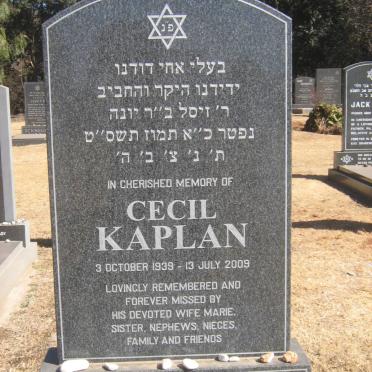 KAPLAN Cecil 1939-2009