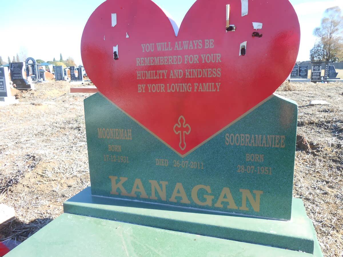 KANAGAN Mooniemah 1931-2011 :: KANAGAN Soobramaniee 1951-2011