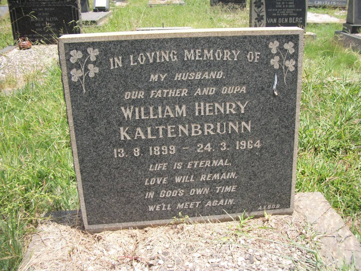 KALTENBRUNN William Henry 1899-1964