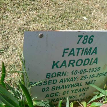 KARODIA Fatima 1925-2006