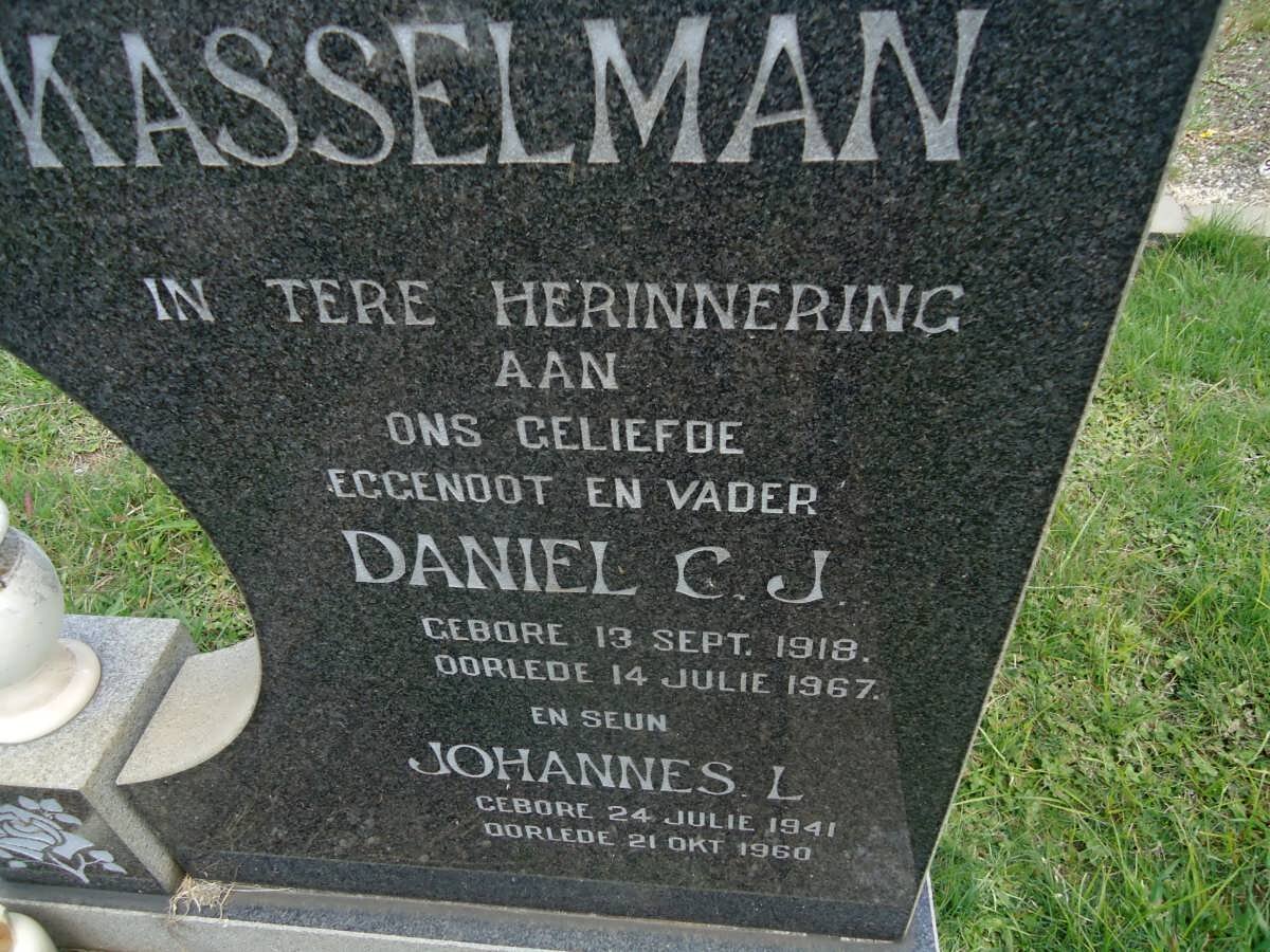 KASSELMAN Daniel C.J. 1919-1967 :: KASSELMAN Johannes L. 1941-1960