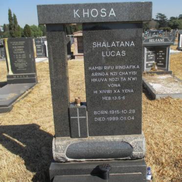 KHOSA Shalatana Lucas 1915-1999