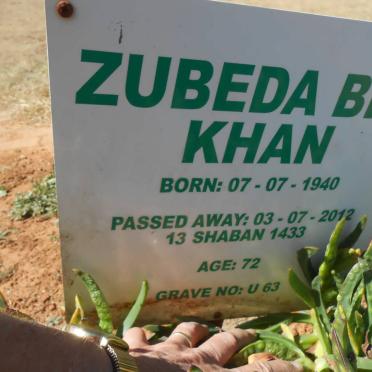 KHAN Zubeda Bibi 1940-2012