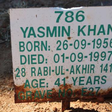 KHAN Yasmin 1956-1997