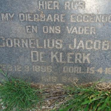 KLERK Cornelius Jacobus, de 1896-1980