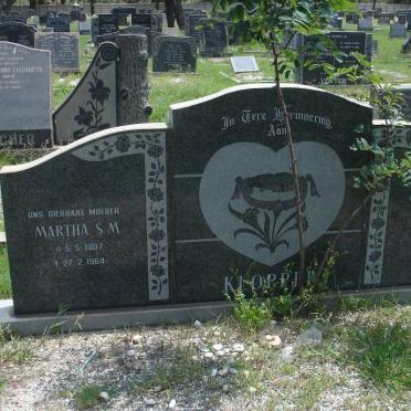 KLOPPER Hendrik J. 1895-1973 &amp; Martha S.M. 1907-1964