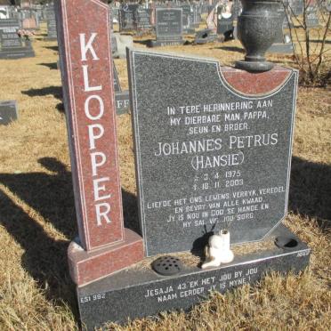 KLOPPER Johannes Petrus 1975-2003