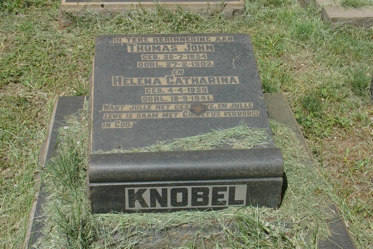 KNOBEL Thomas John 1854-1902 &amp; Helena Catharina 1859-1941