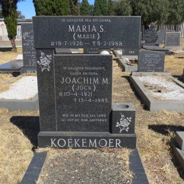 KOEKEMOER Joachim M. 1921-1985 &amp; Maria S. 1926-1988