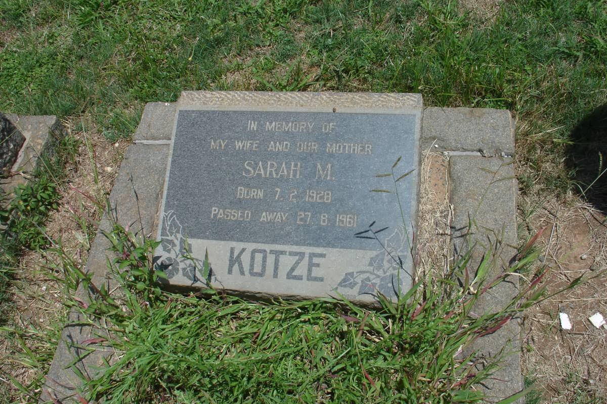 KOTZE Sarah M. 1928-1961