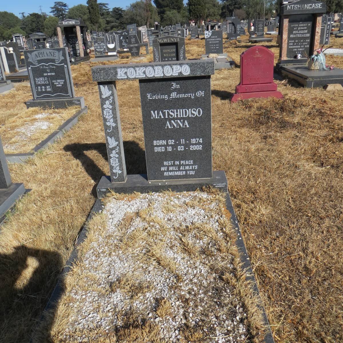 KOKOROPO Matshidiso Anna 1974-2002