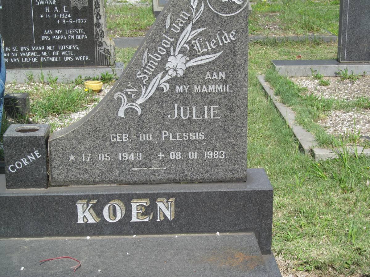 KOEN Julie nee DU PLESSIS 1949-1983