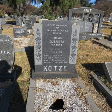 KOTZE Johanna Elizabeth Susanna 1937-1990