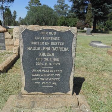 KRUGER Magdalena Catriena 1916-1929