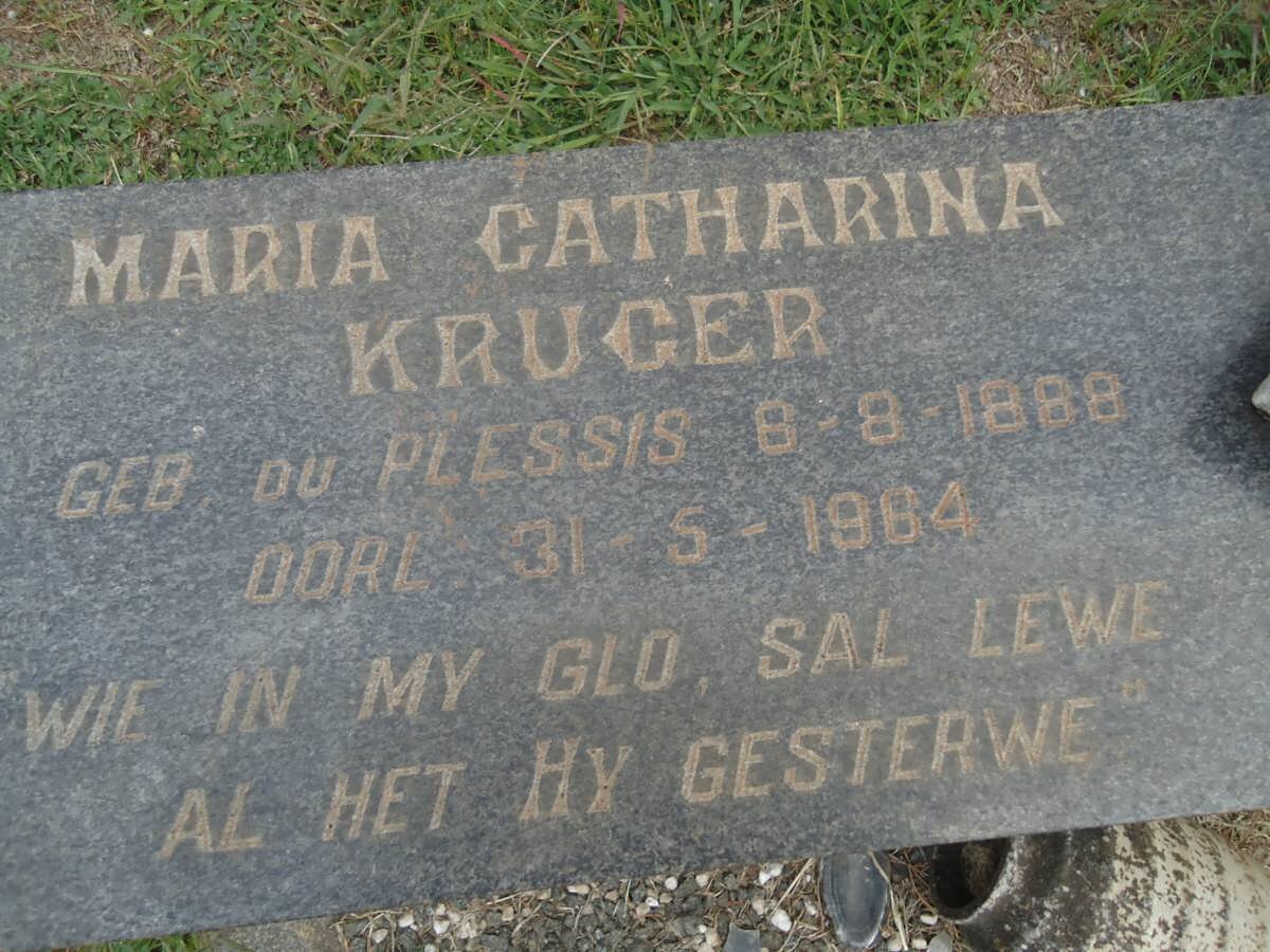 KRUGER Maria Catherina nee DU PLESSIS 1888-1964