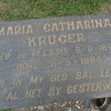 KRUGER Maria Catherina nee DU PLESSIS 1888-1964