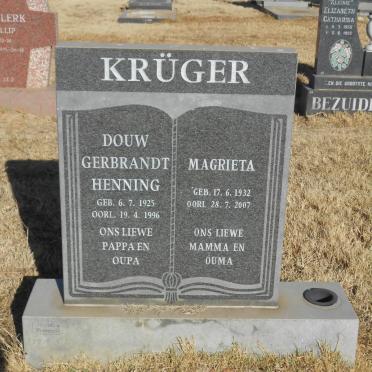 KRUGER Douw Gerbrandt Henning 1925-1996 &amp; Magrieta 1932-2007