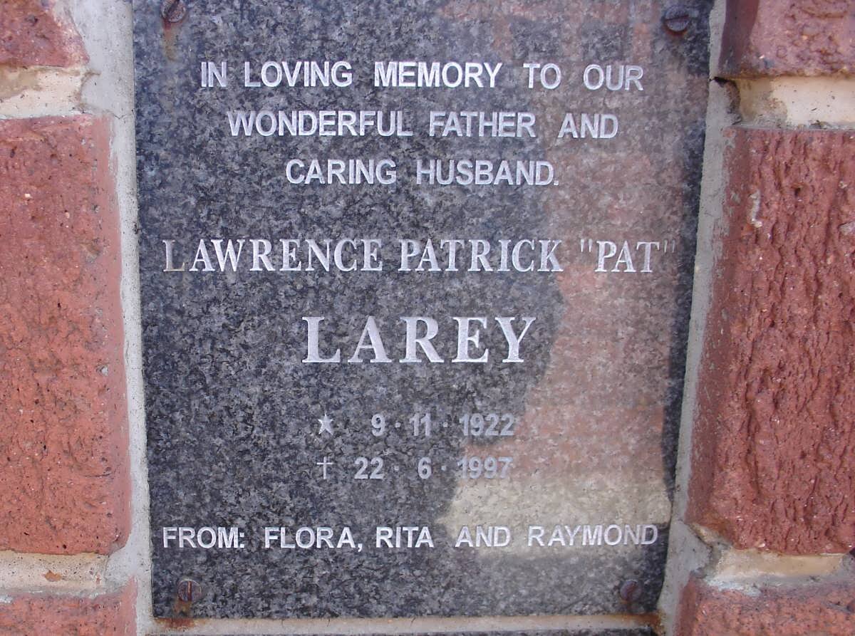 LAREY Lawrence Patrick 1922-1997