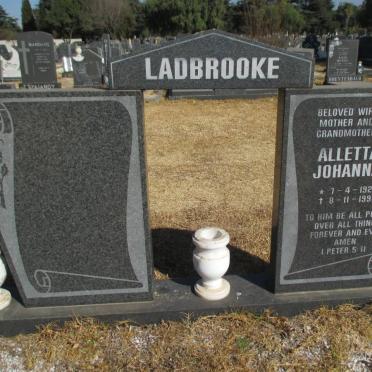LADBROOKE Alletta Johanna 1928-1998