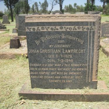 LAMPRECHT Johan Christiaan 1920-1949