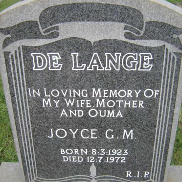 LANGE Joyce G.M, de 1923-1972
