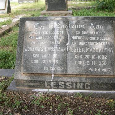 LESSING Johannes Christiaan 1882-1955 &amp; Hester Magdalena 1882-1958