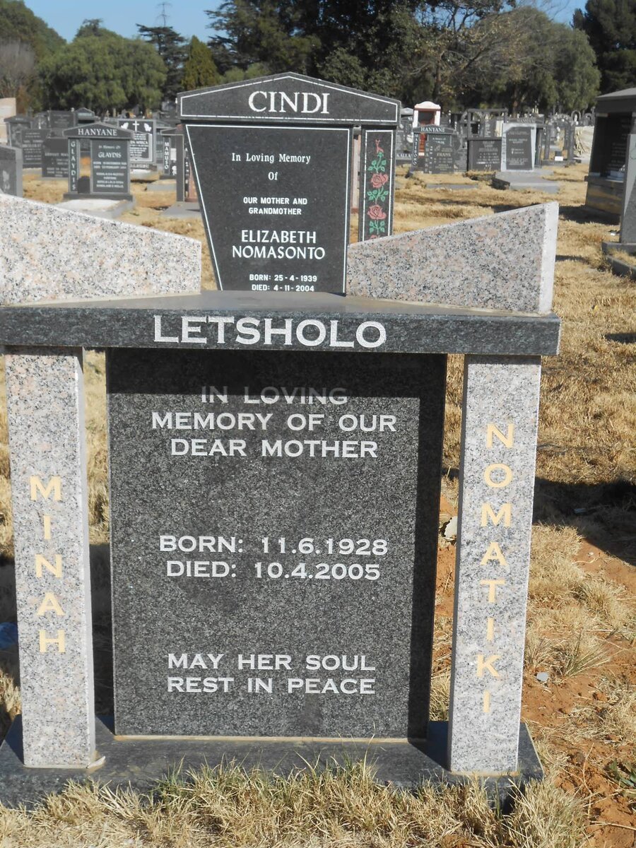 LETSHOLO Minah Nomatiki 1928-2005