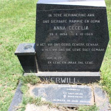 LERWILL Anna Cecelia 1894-1969 :: VAN ZYL Maureen S. J. nee LERWILL 1927-2004