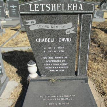 LETSHELEHA Chabeli David 1963-2001