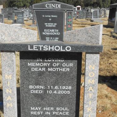 LETSHOLO Minah Nomatiki 1928-2005