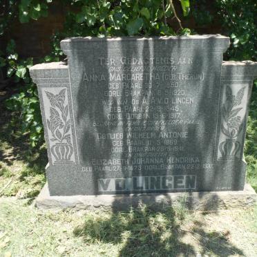 LINGEN Anna Margertha, v.d . nee THERON 1850-1920 ::