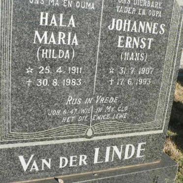 LINDE Johannes Ernst, van der 1907-1993 &amp; Hala Maria 1911-1983