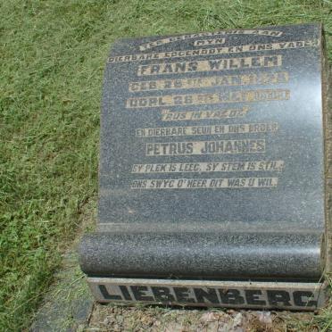 LIEBENBERG Petrus Johannes -1917 :: LIEBENBERG Frans Willem 1878-1919 :: LIEBENBERG Petrus Johannes