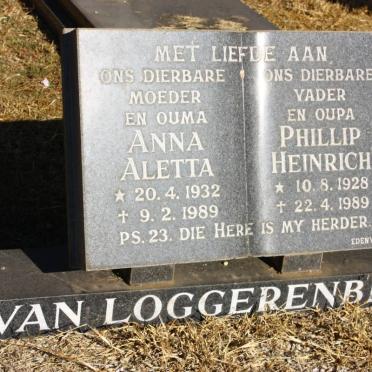 LOGGERENBERG Phillip Heinrich, van 1928-1989 &amp; Anna Aletta 1932-1989