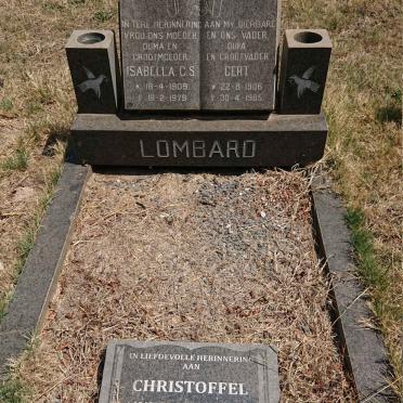 LOMBARD Gert 1906-1985 &amp; Isabella C.S. 1909-1979 :: LOMBARD Christoffel 1948-2016