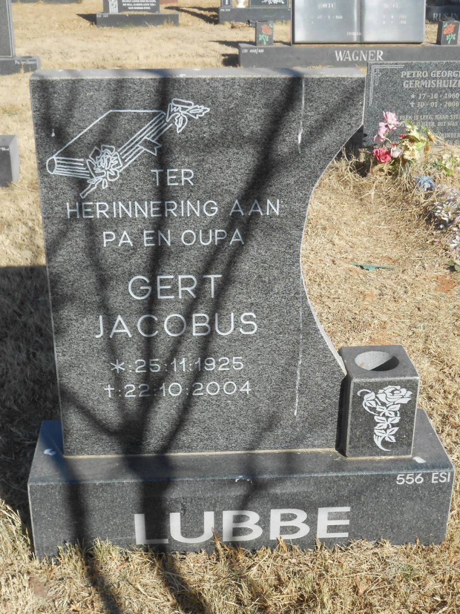LUBBE Gert Jacobus 1925-2004
