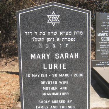 LURIE Mary Sarah 1911-2006