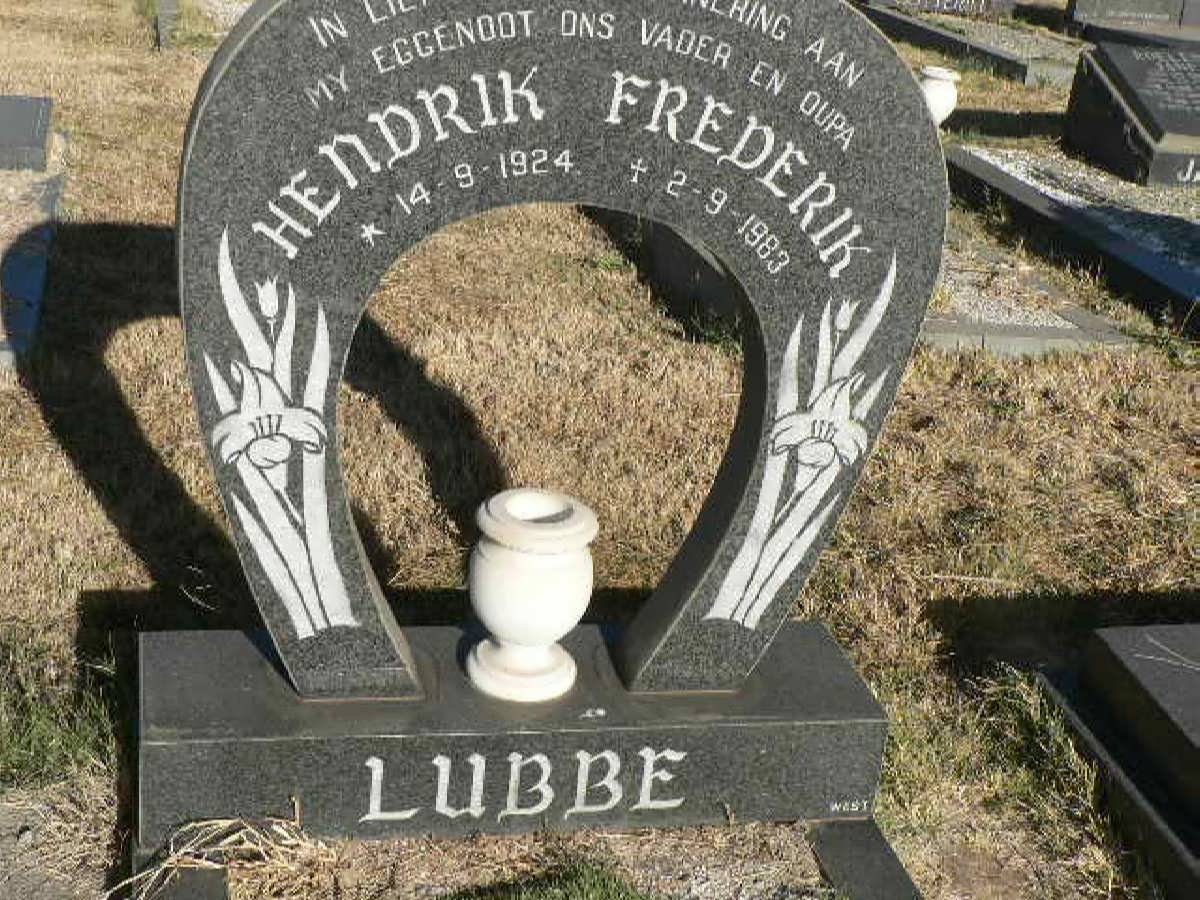 LUBBE Hendrik Frederik 1924-1983