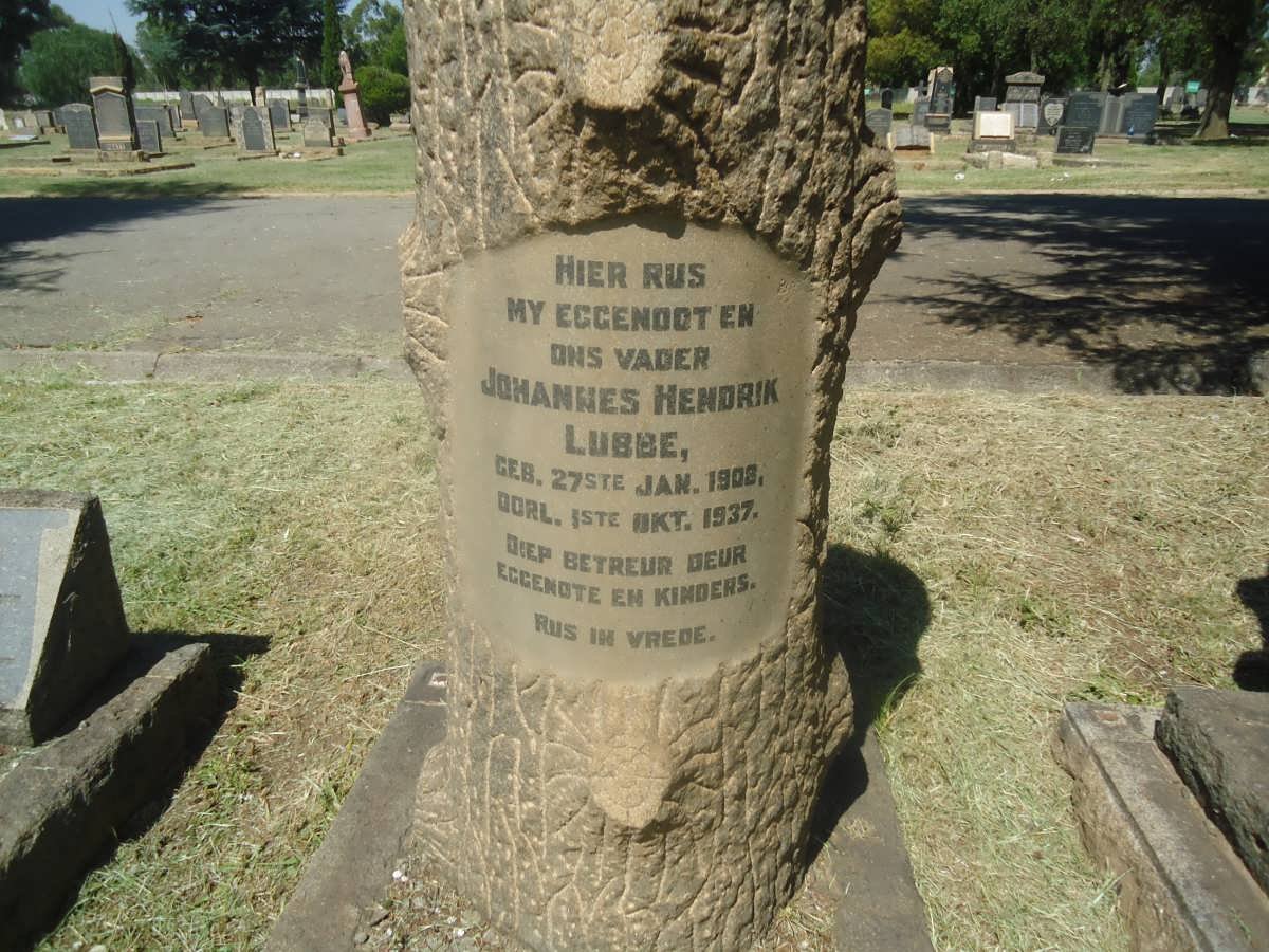 LUBBE Johannes Hendrik 1908-1937