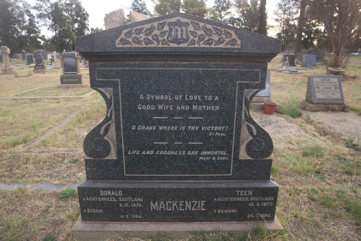 MACKENZIE Donald 1874-1964 &amp; Teen 1877-1930