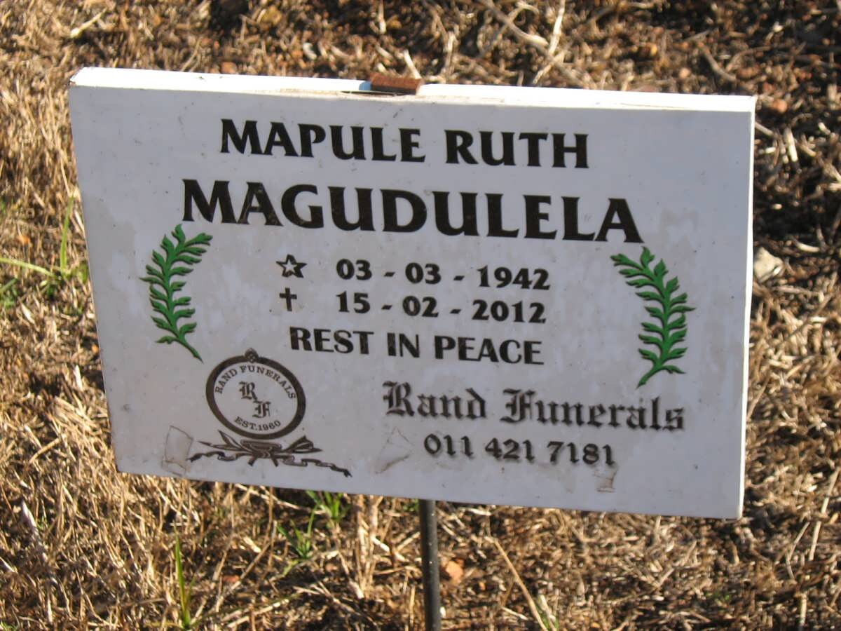 MAGUDULELA Mapule Ruth 1942-2012
