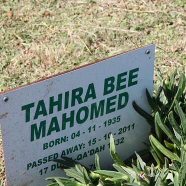 MAHOMED Tahira Bee 1935-2011