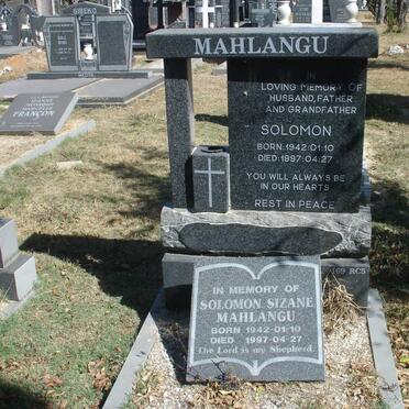 MAHLANGU Solomon Sizane 1942-1997