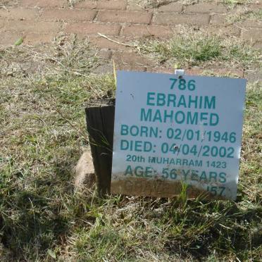 MAHOMED Ebrahim 1946-2002