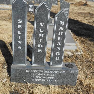 MAHLANGU Selina Vumide 1935-1999