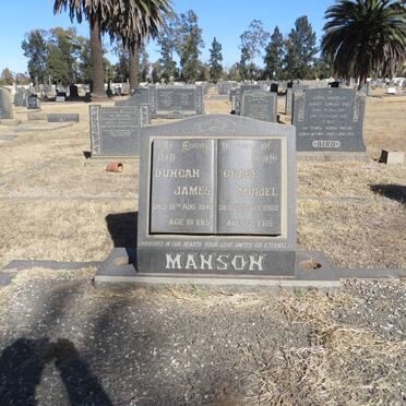 MANSON Duncan James -1948 &amp; Grace Muriel -1963
