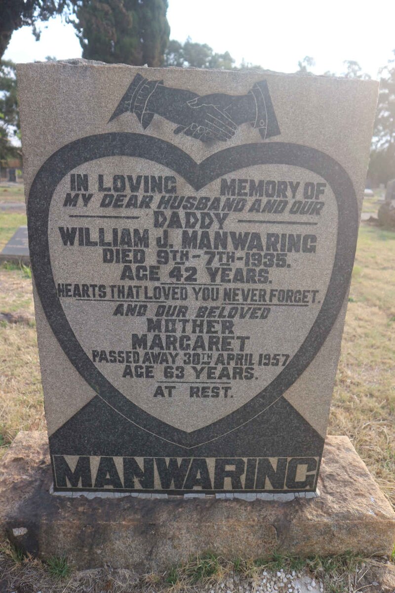 MANWARING William J. -1935 &amp; Margaret -1957